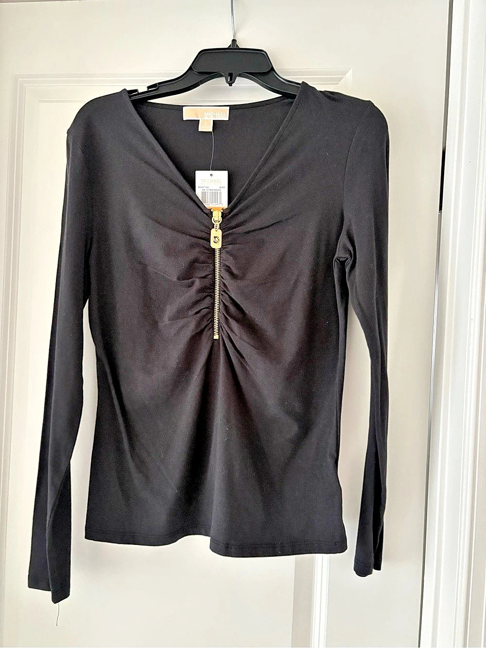Michael Kors Black Long Sleeve Top Size Medium NWT